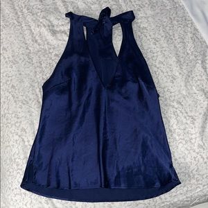 Navy blue silk blouse